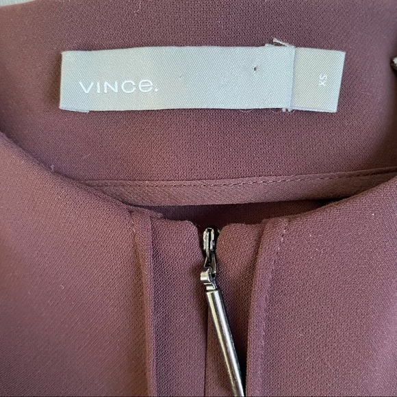 Vince Brown / Burgundy Long Sleeve Shift Dress XS - Picture 6 of 12